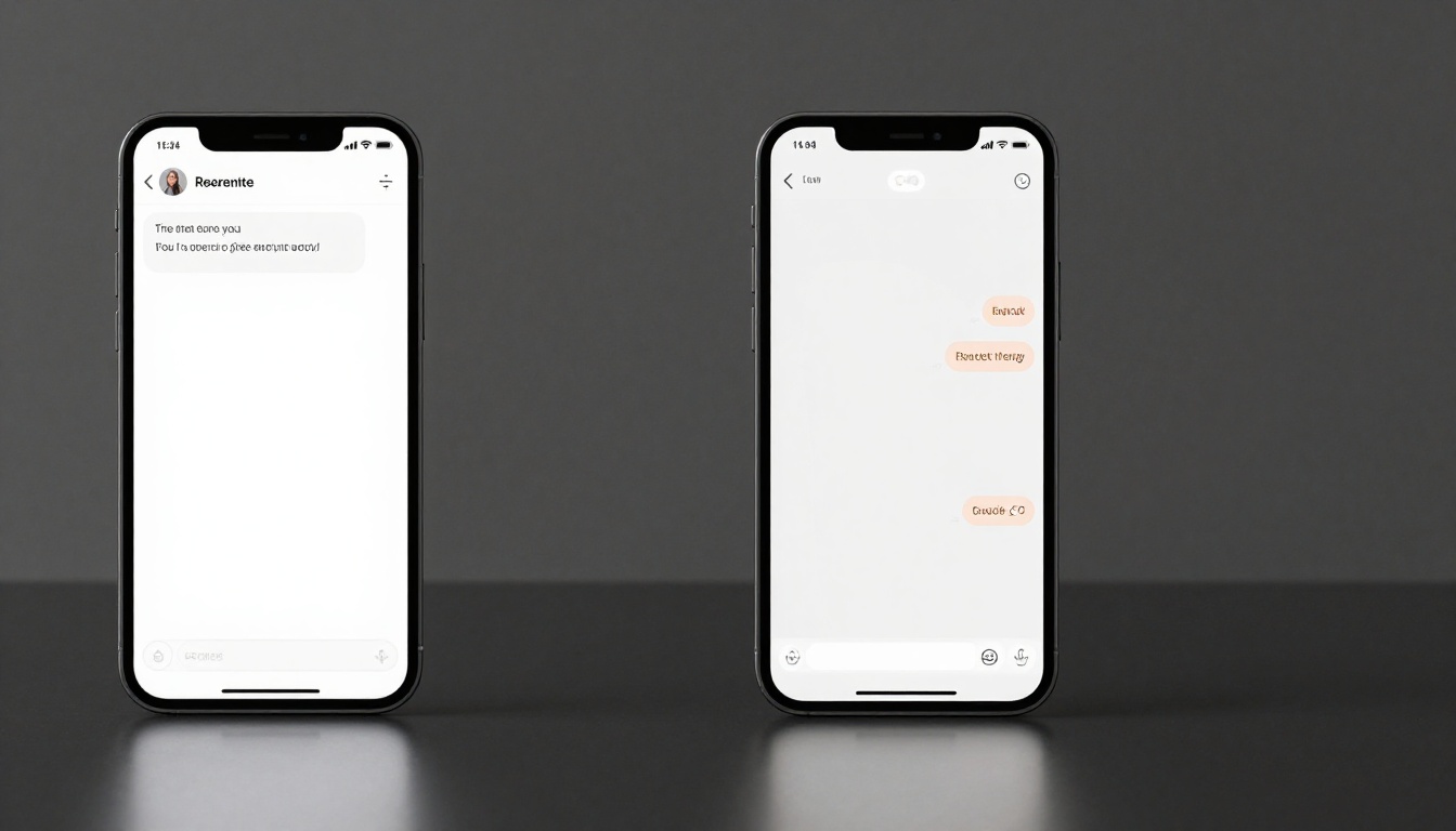 Two smartphone screens showing a comparison of basic vs personalized AI chat interfaces, clean minimal background
