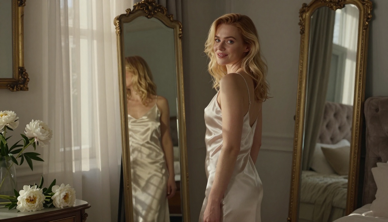European woman in elegant intimate setting