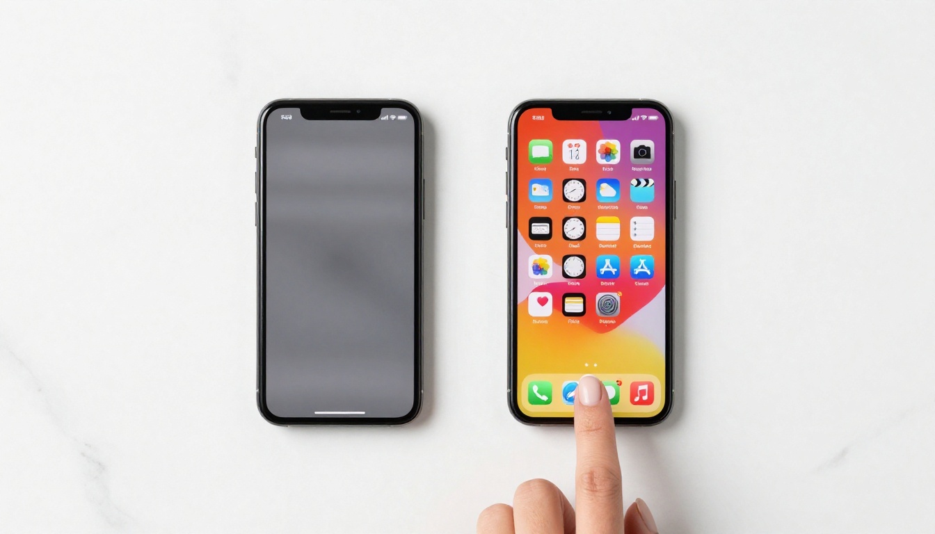 Two phones side by side comparing platforms