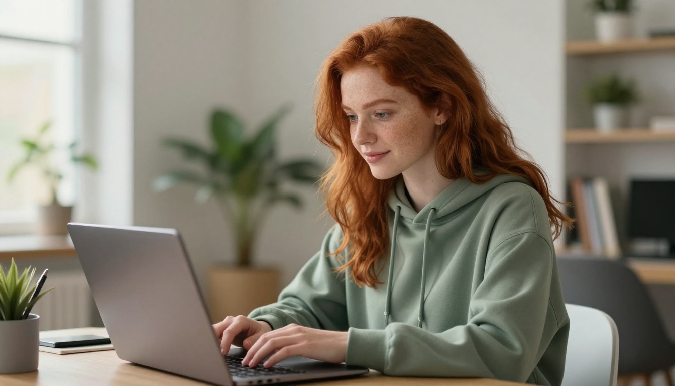 Woman at a workspace, representing the focused search for a better AI companion platform