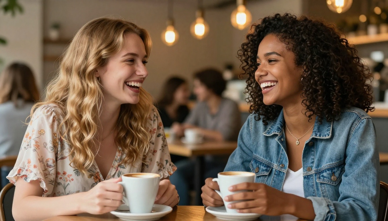 AI companion users comparing apps at café