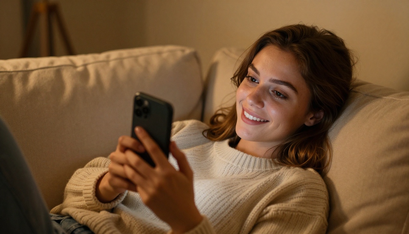 European companion on intimate video call