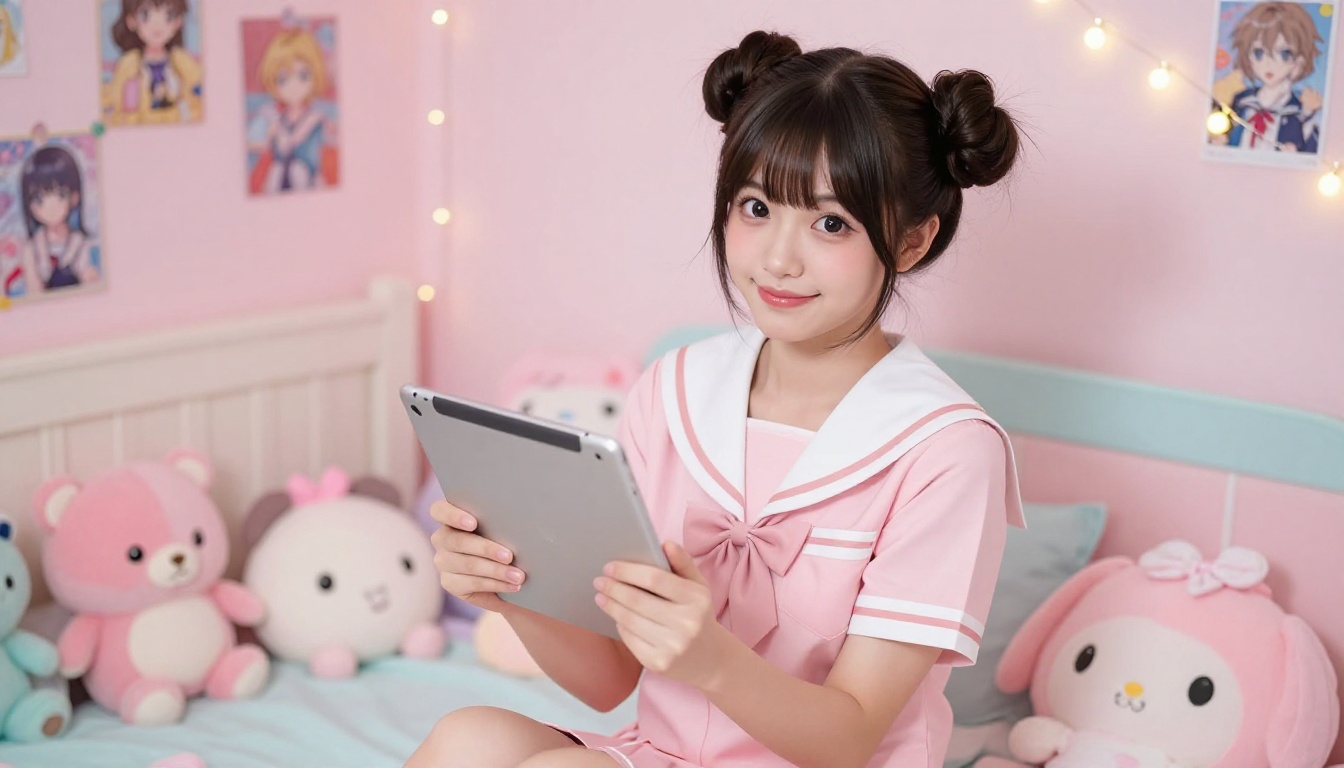 A playful anime-inspired companion, representing the diverse character options available on Private Crush