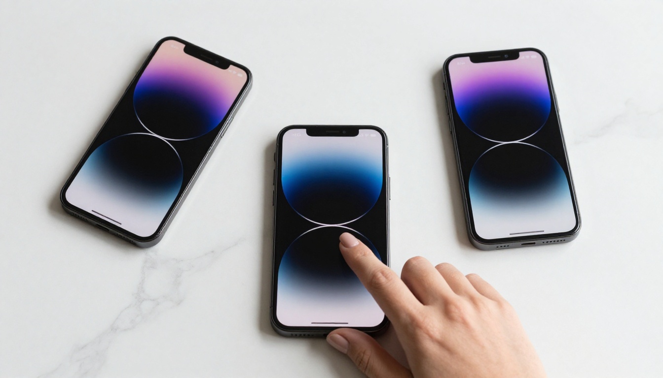 Smartphones on marble surface showing AI chat interfaces