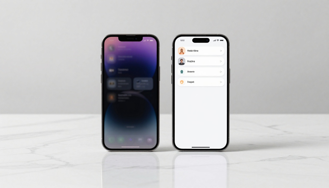 Two smartphones side by side comparing a complicated vs clean subscription interface