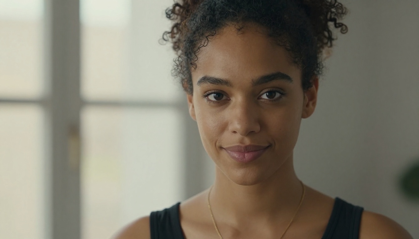 Close-up portrait of confident woman with direct eye contact