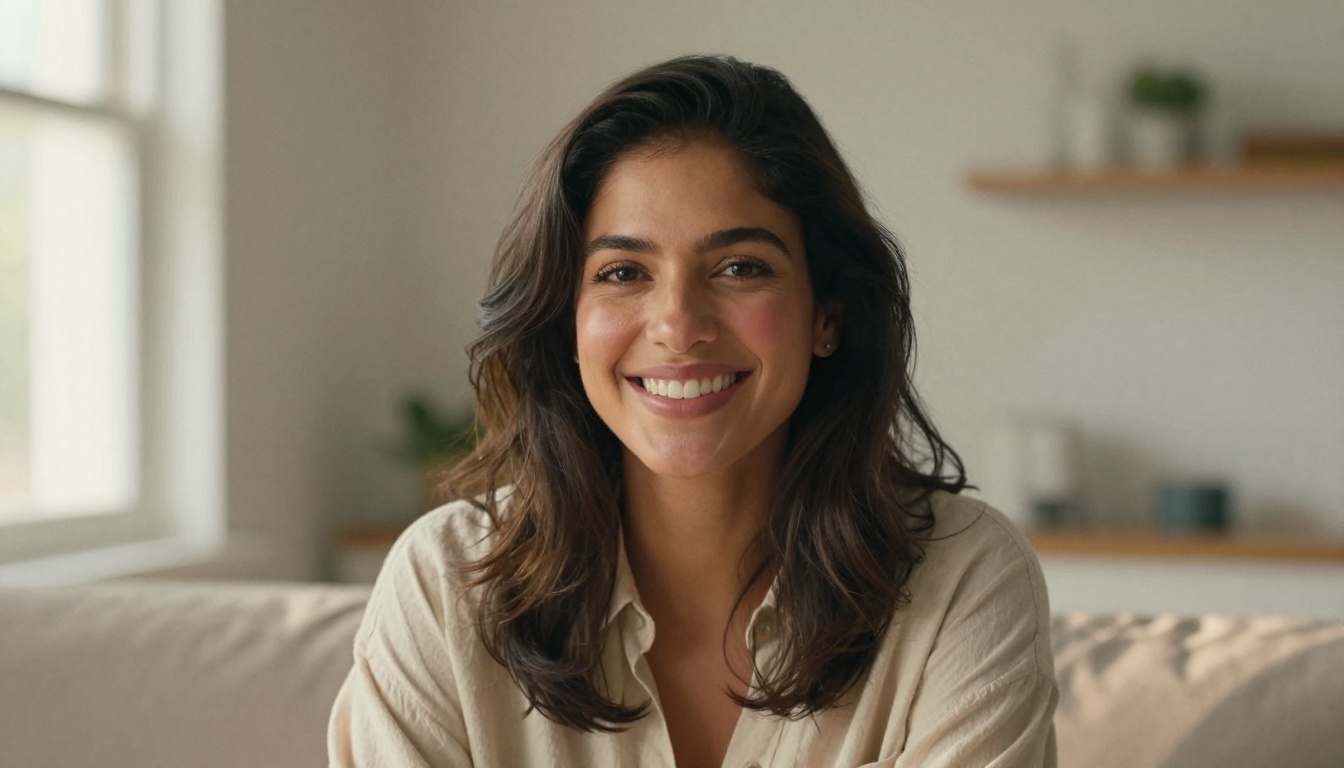 Confident Latina woman with warm radiant smile
