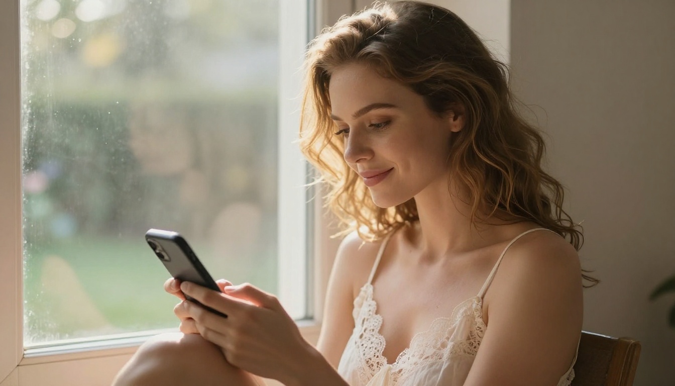 Beautiful woman in morning light with soft intimate atmosphere