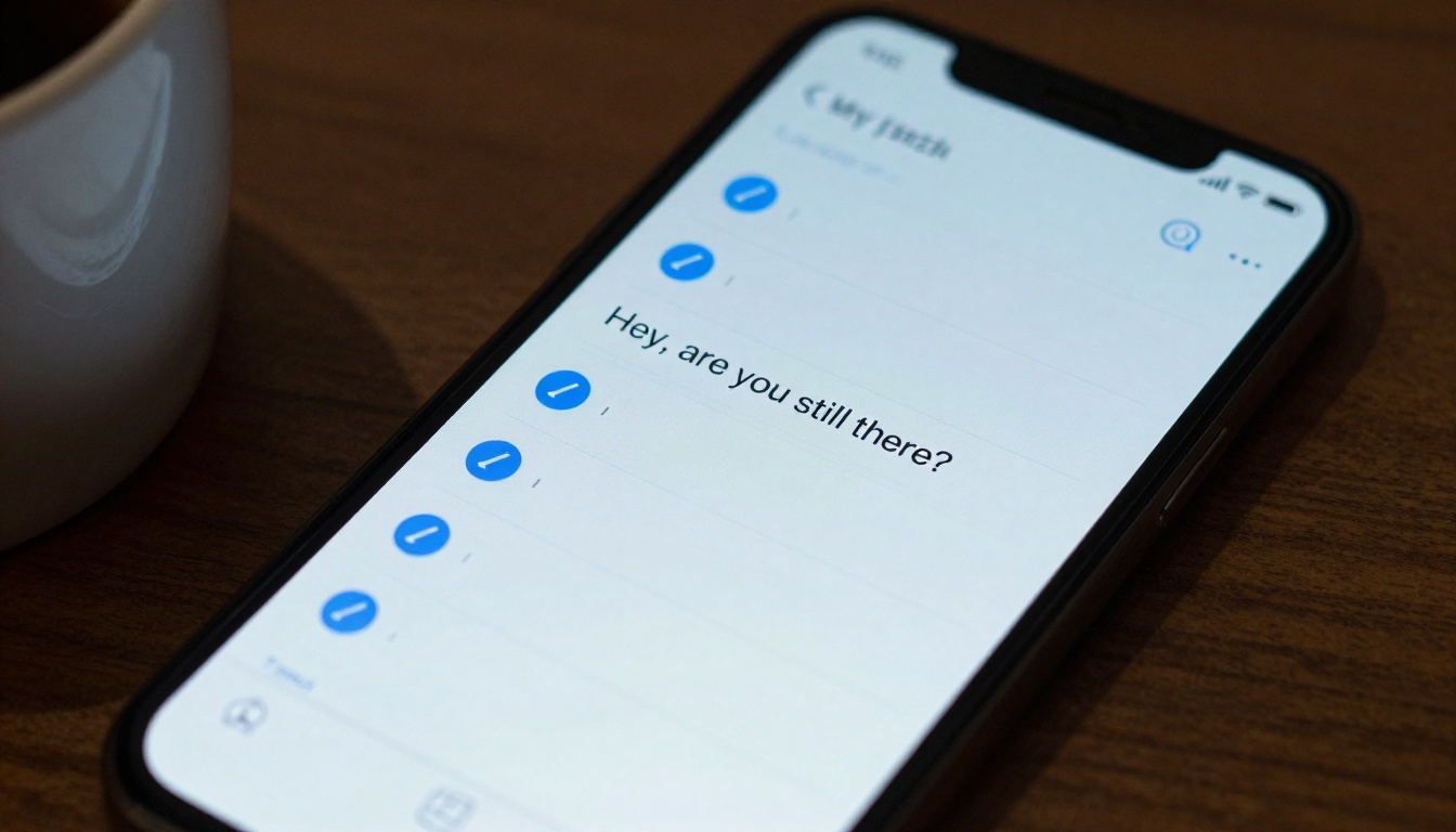 A close-up of a phone screen showing a dating app conversation left on read for days with no reply