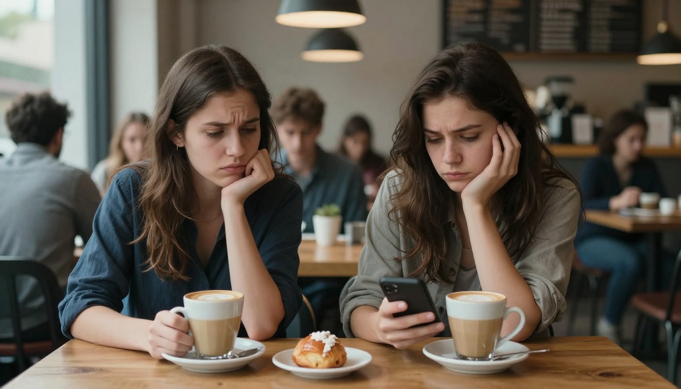 awkward first date at coffee shop