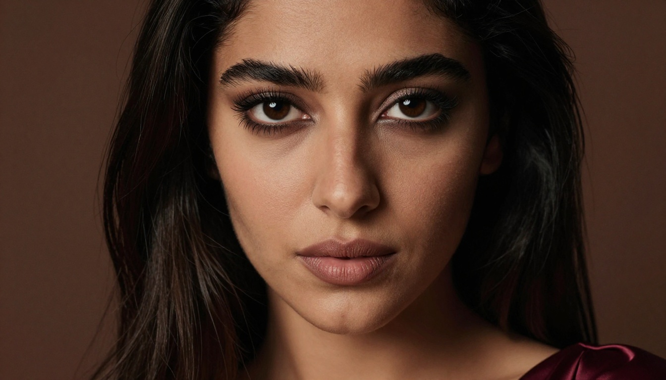 Middle Eastern woman close-up intense portrait