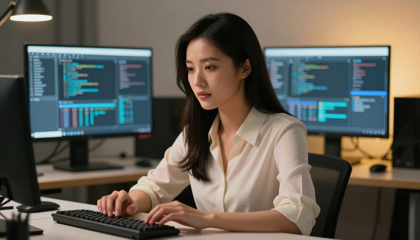 AI technology and digital workstation with realistic rendering