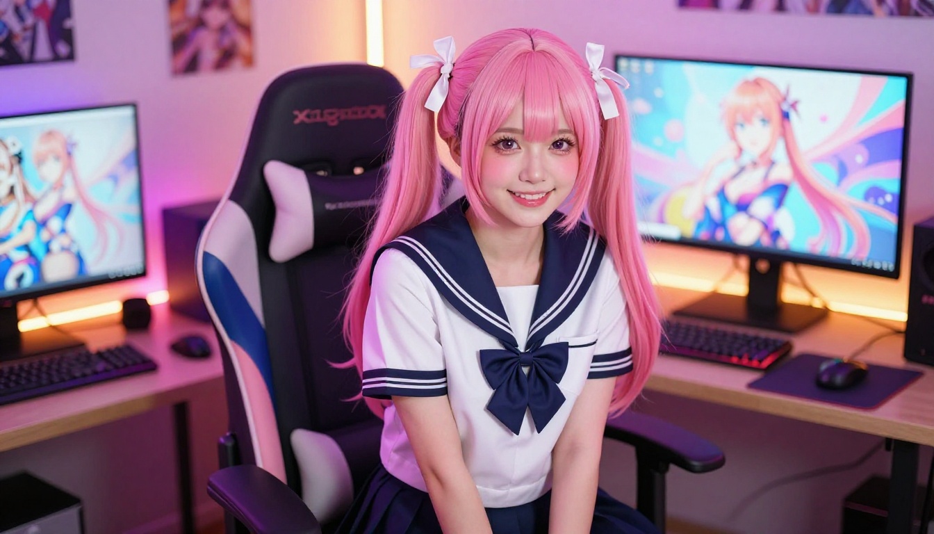 Anime cosplay companion portrait