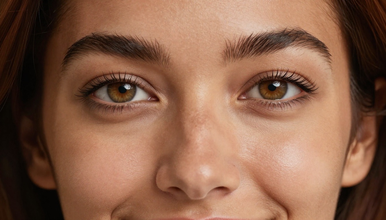 Close-up hyperrealistic portrait, hazel eyes, Rembrandt lighting, caramel skin texture