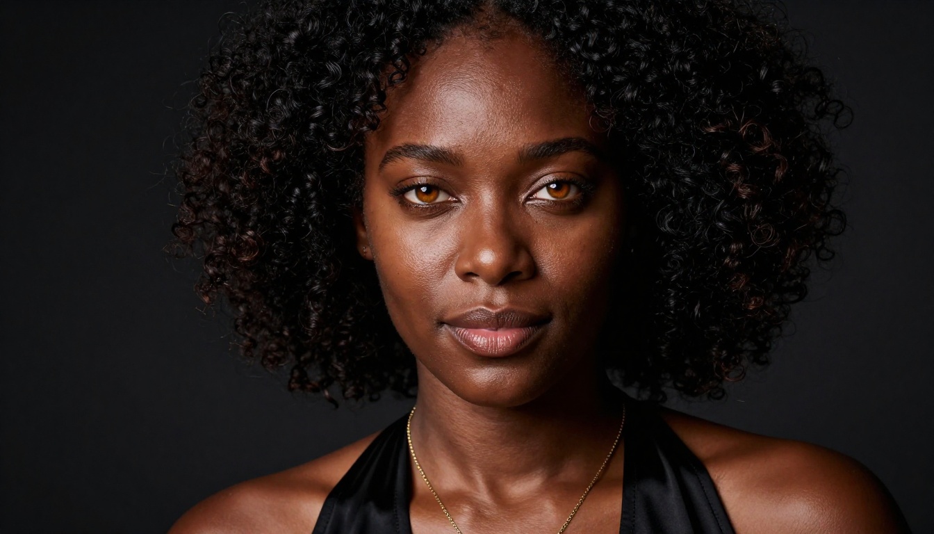 Dramatic portrait with Rembrandt lighting highlighting skin texture
