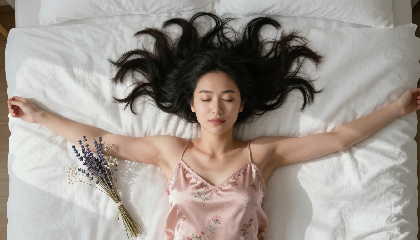 Serene aerial view of AI companion on white linen