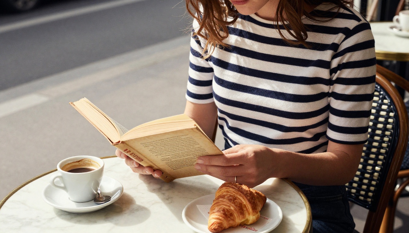Parisian street cafe lifestyle photography with natural afternoon light