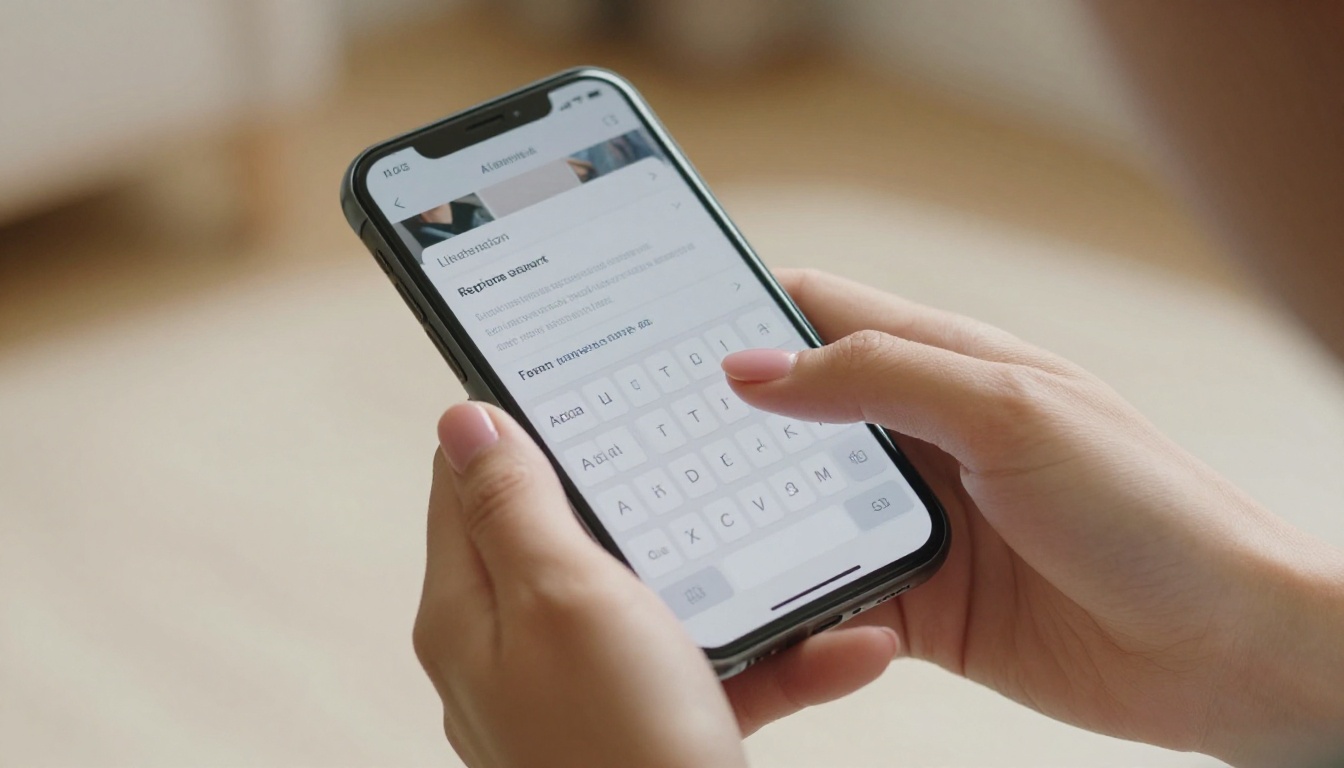 Close-up of hands holding smartphone with AI generation interface Close-up of hands holding smartphone with AI generation interface