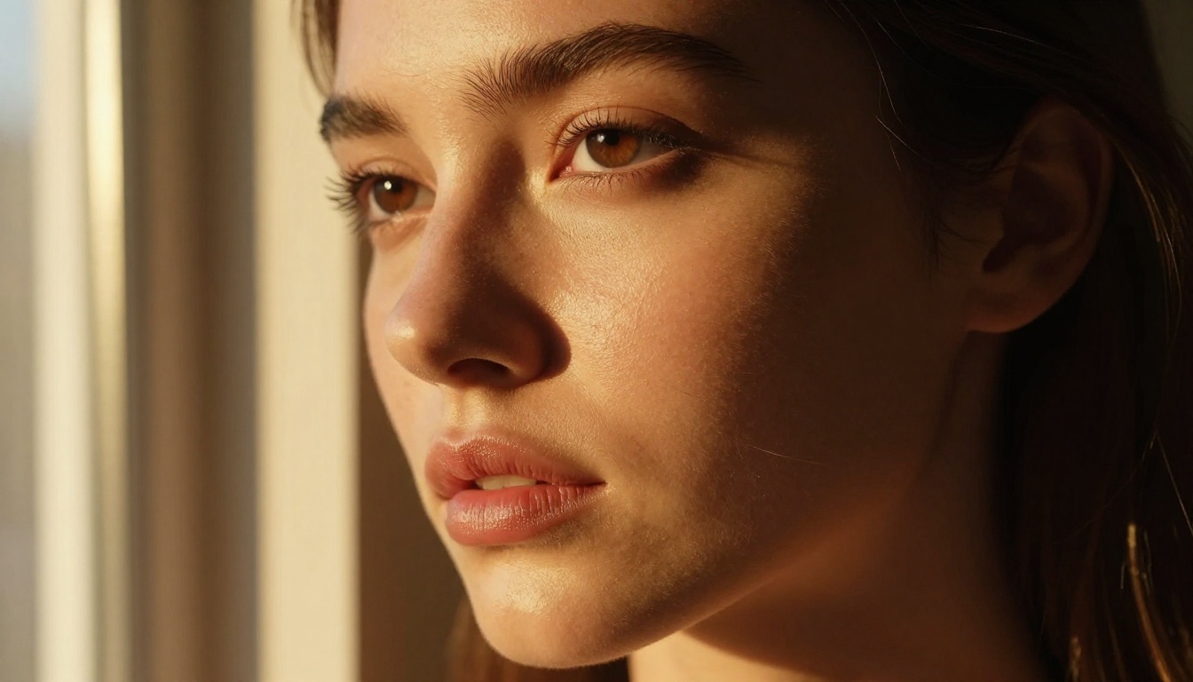 Close-up portrait with Rembrandt lighting