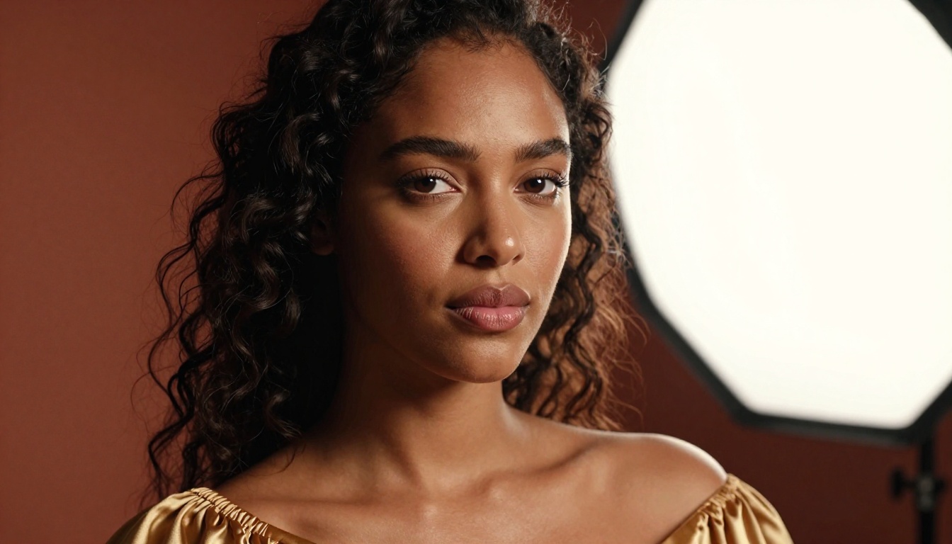 Close-up portrait with dramatic side lighting