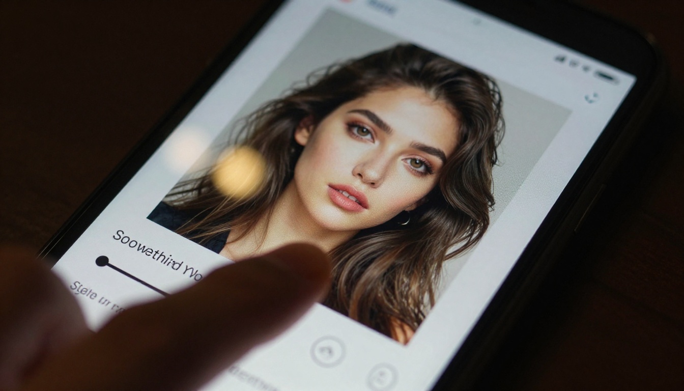 AI generation interface on phone screen close-up