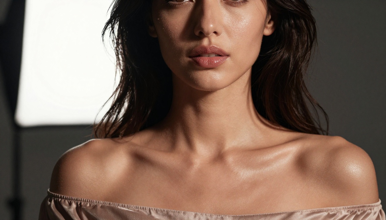 Close-up portrait with chiaroscuro side lighting