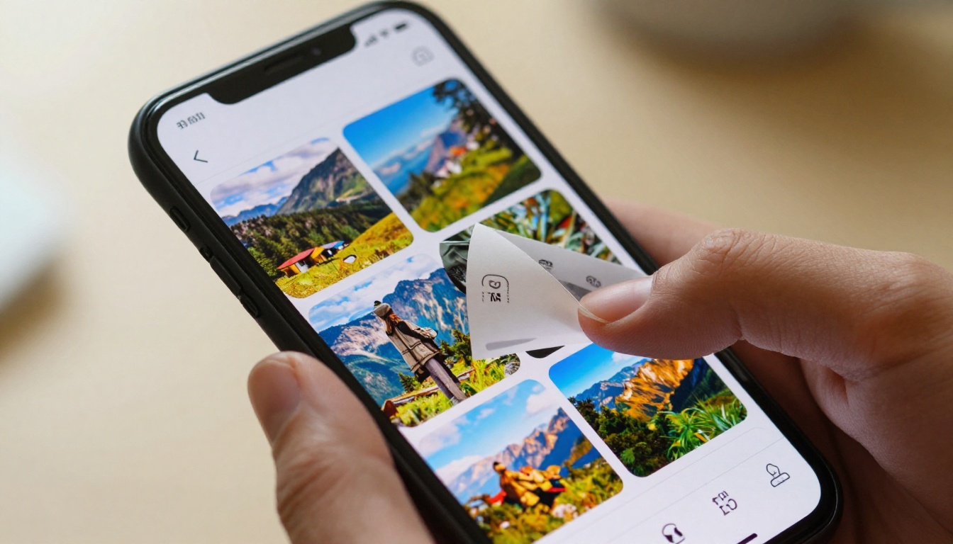 Extreme close-up of a smartphone showing a smooth flipbook page-turn animation