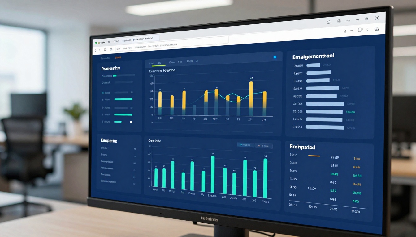 Analytics dashboard showing training completion metrics