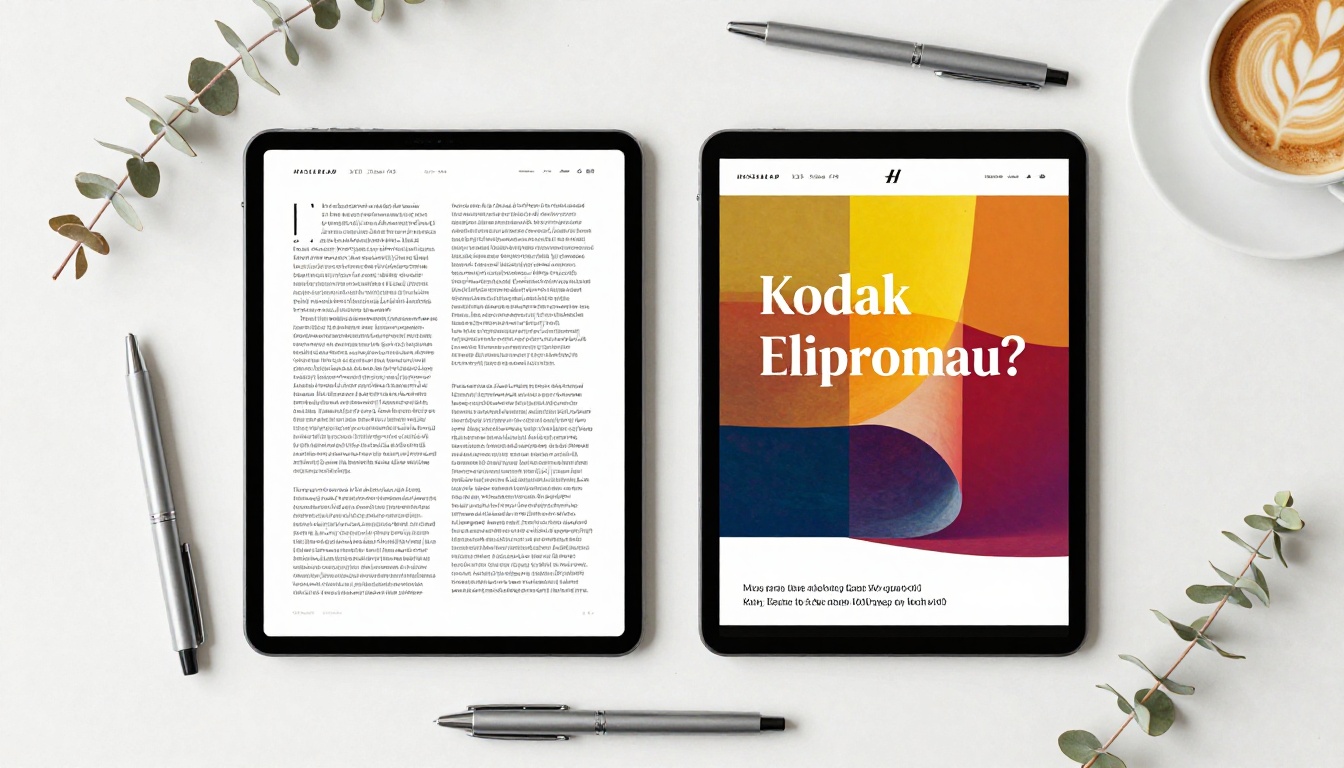 Static PDF versus animated flipbook displayed on two smartphones side by side on a desk Static PDF versus animated flipbook displayed on two smartphones side by side on a desk