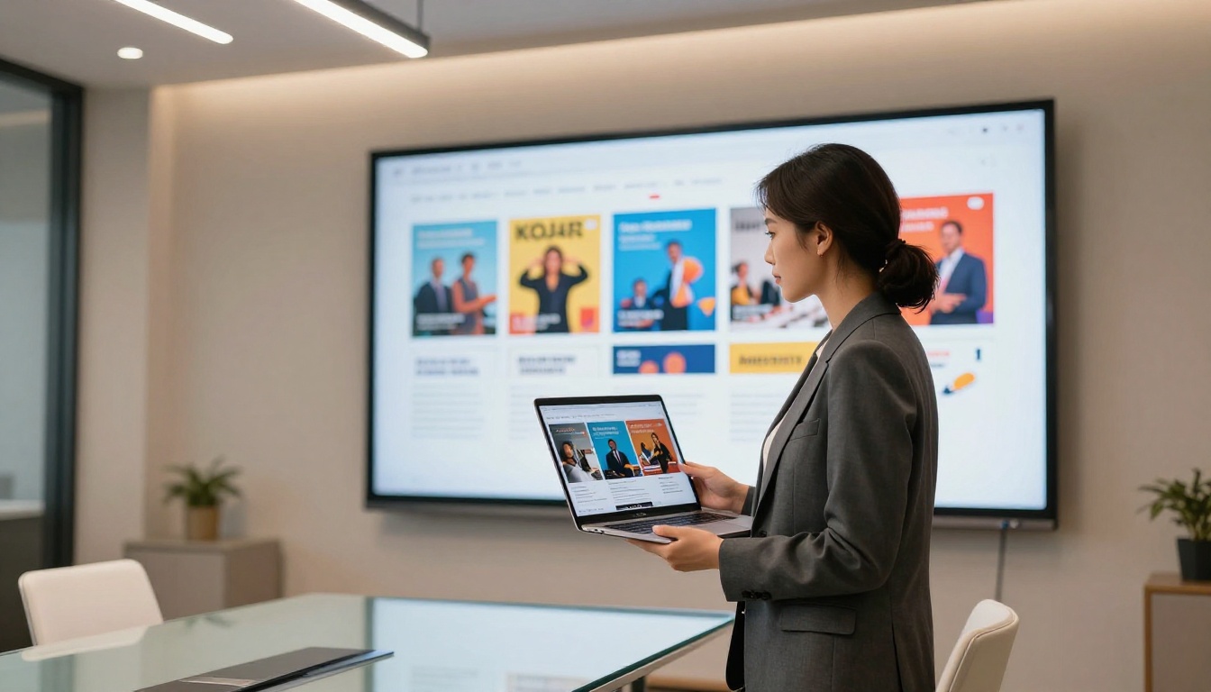 Professional sharing and embedding a digital flip magazine on a large screen