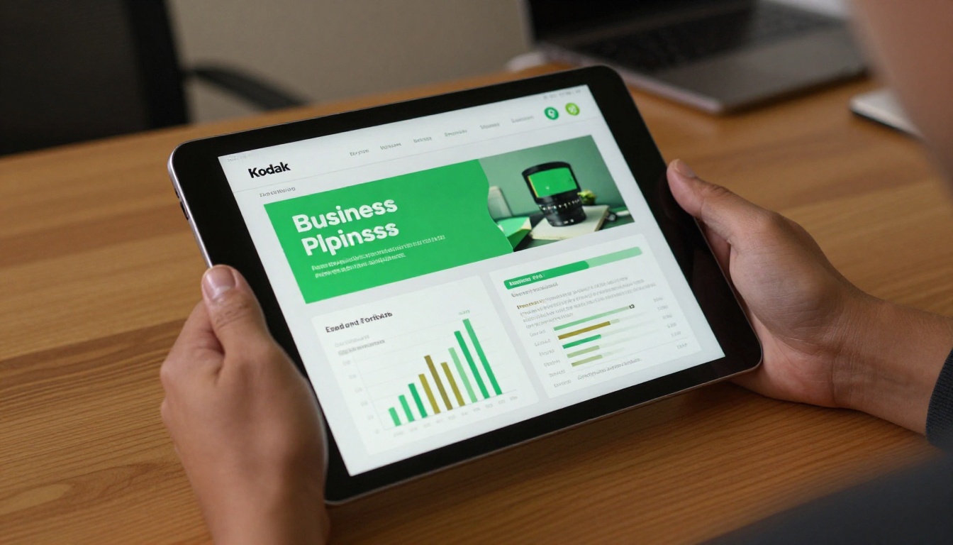 Person holding an iPad showing a beautifully designed business proposal flipbook with page-turn effect Person holding an iPad showing a beautifully designed business proposal flipbook with page-turn effect