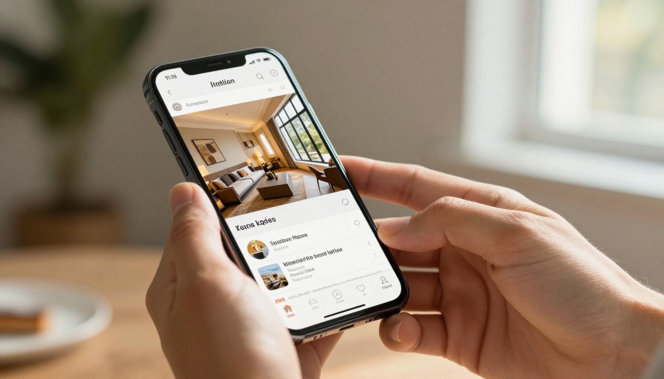 Hands holding smartphone viewing a fast-loading flip brochure