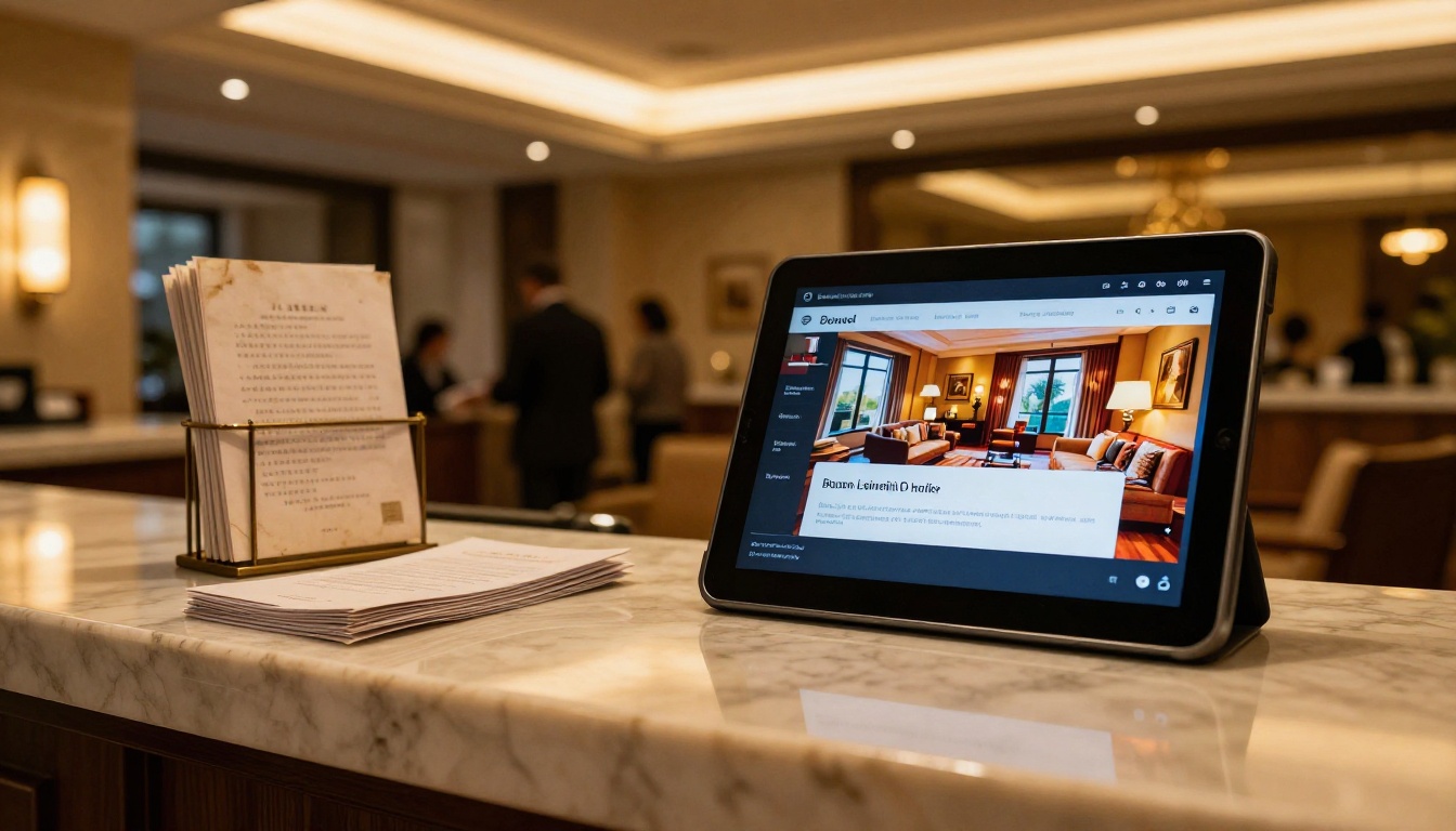 Analytics dashboard on laptop showing engagement metrics and charts in a home office setting