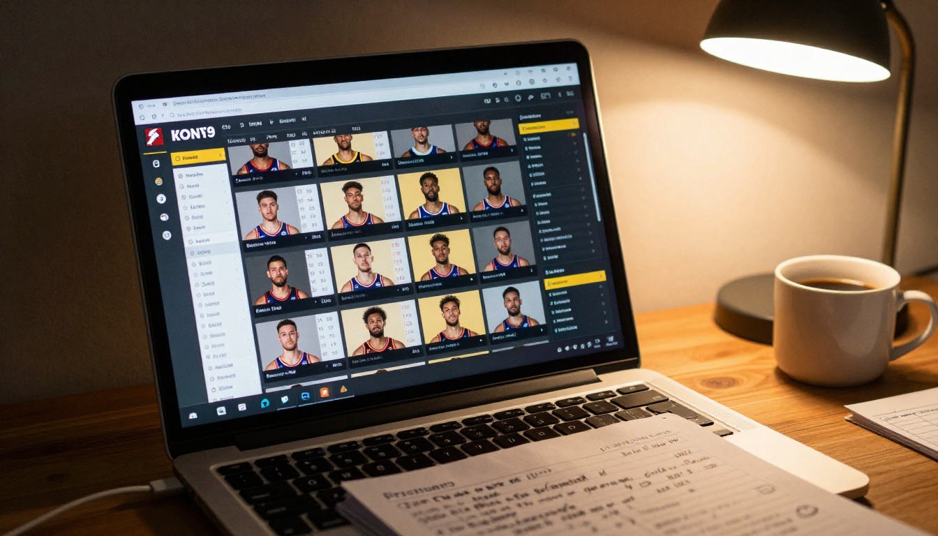 Laptop screen showing a digital sports program flipbook mid page turn animation