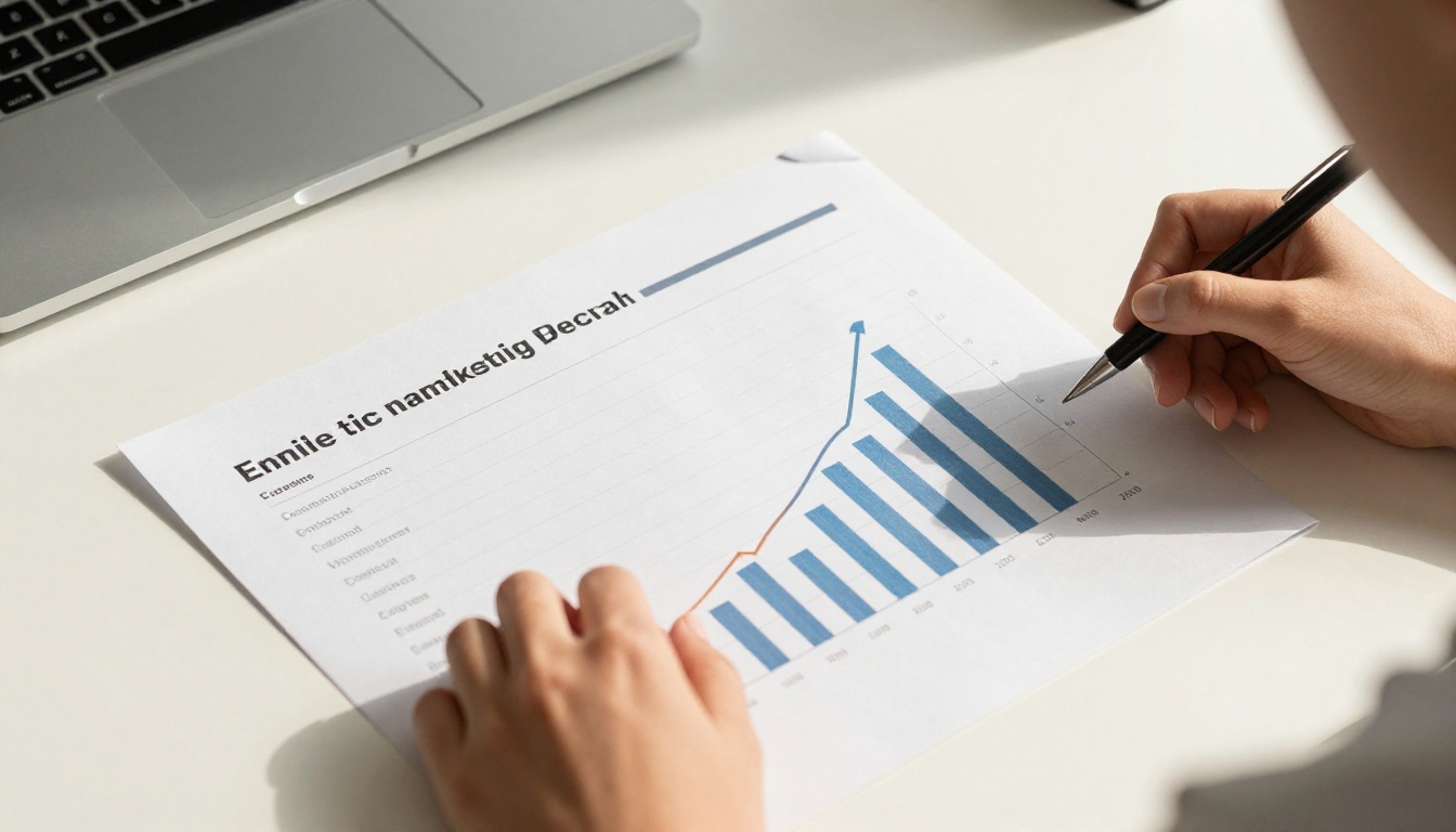 Marketing analytics charts showing email campaign performance data with rising click-through rates