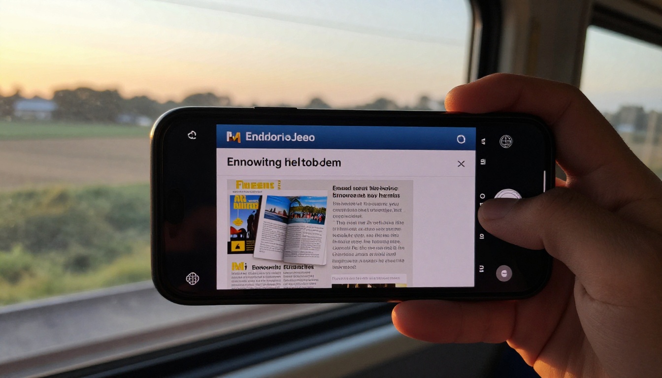 Smartphone lock screen showing a vivid colorful flipbook newsletter email notification Smartphone lock screen showing a vivid colorful flipbook newsletter email notification
