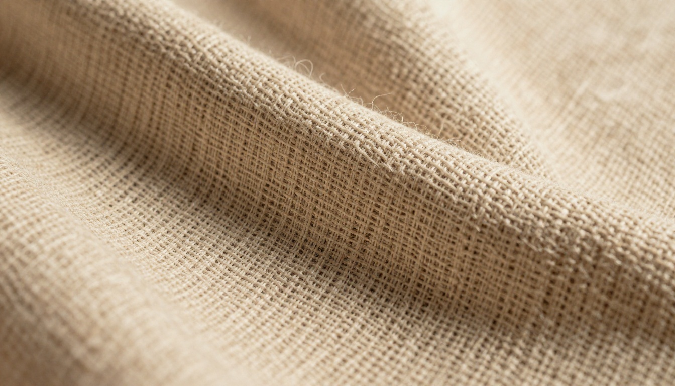 Extreme macro close-up of woven textile fabric showing thread interlacing and weave structure