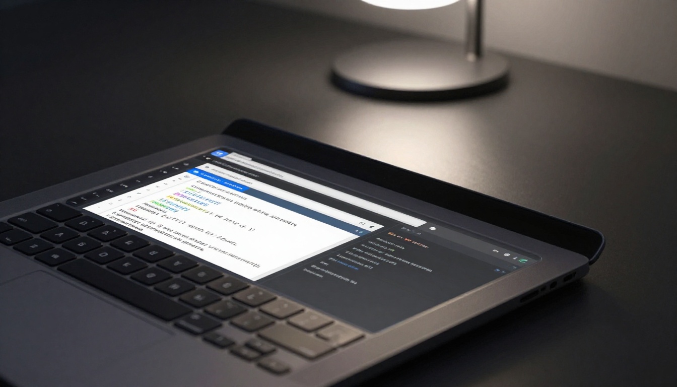 Close-up of laptop screen showing share and embed code settings panel for a digital publication