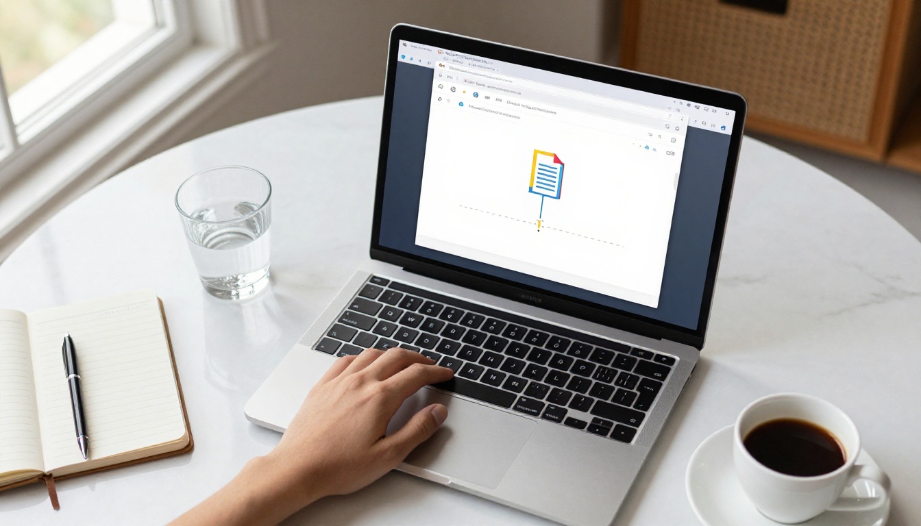 Dragging a product PDF into a browser-based upload zone on a MacBook