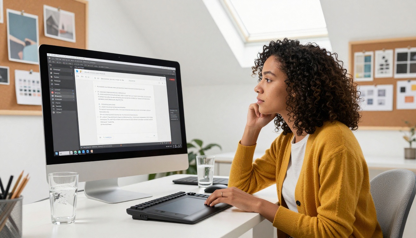 Content designer uploading a PDF into a digital flipbook conversion interface on an iMac Content designer uploading a PDF into a digital flipbook conversion interface on an iMac