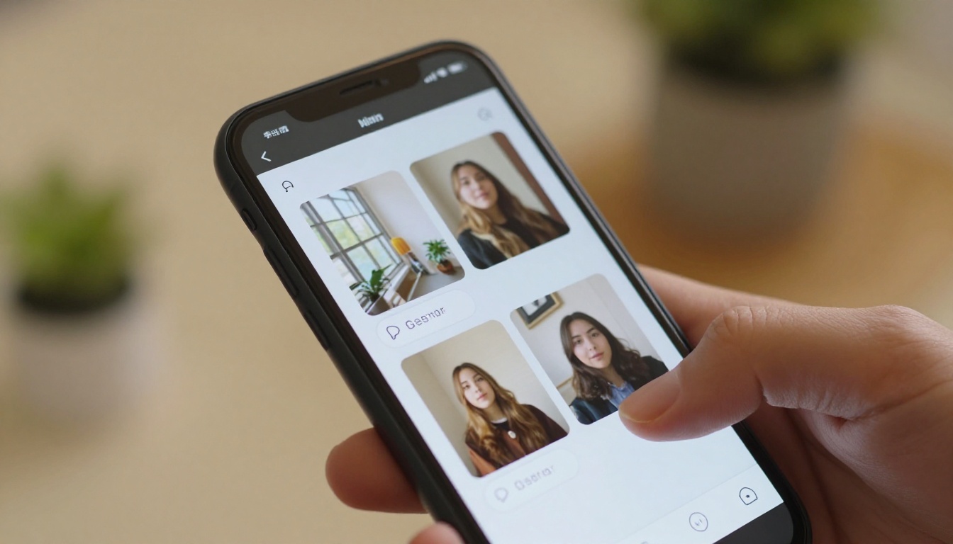 Smartphone held in one hand showing flipbook with video preview and tappable link buttons