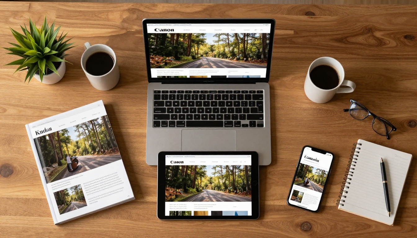 Digital magazine displayed across multiple devices