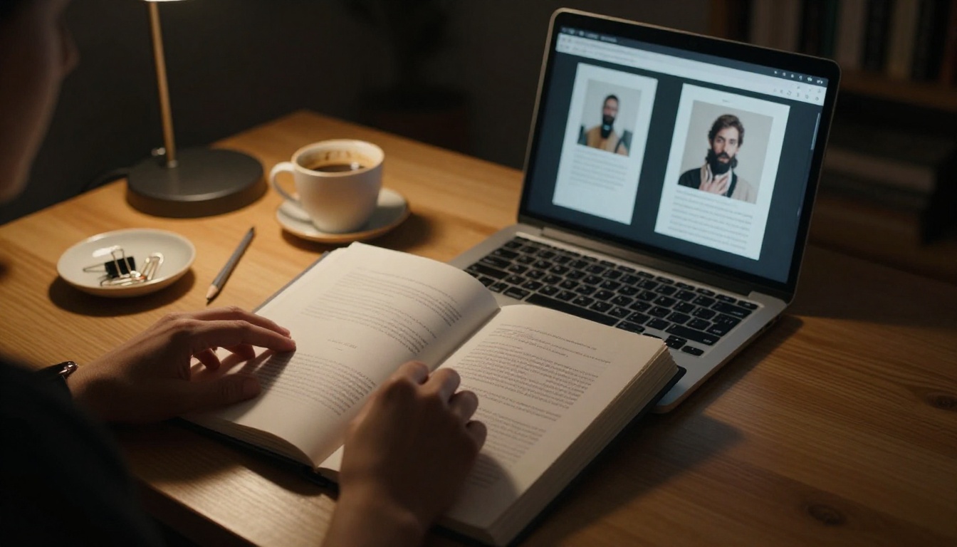 Analog portfolio next to digital flipbook version showing the print vs digital contrast