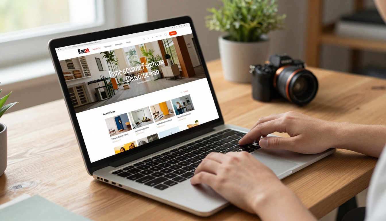 Browsing free flipbook templates on a laptop