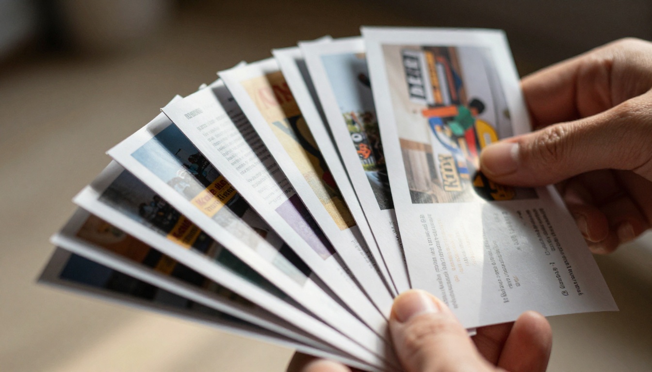 Close-up of flipbook pages being fanned open