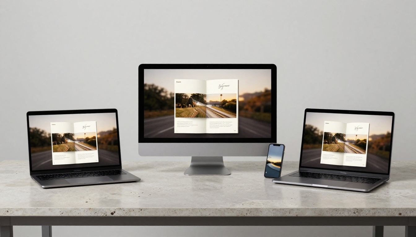 Flipbook displayed across multiple devices