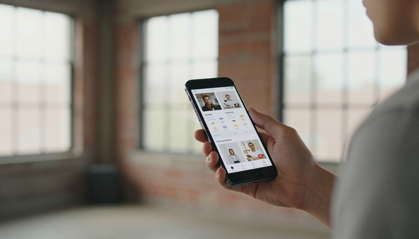 Man holding smartphone displaying a beautifully designed digital catalog flipbook