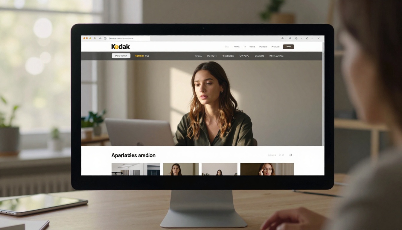iMac screen showing a website with an embedded interactive flipbook viewer