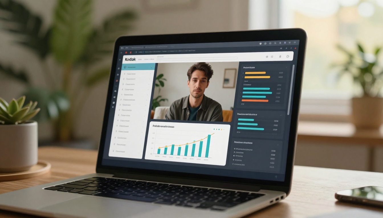 Laptop screen showing analytics dashboard for digital publication platform