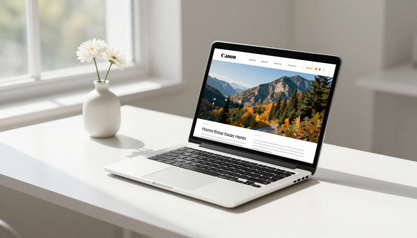Professional digital brochure displayed on laptop with no watermarks visible